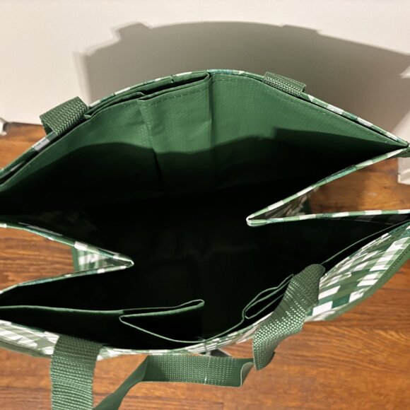 Kate Spade Green and White Checkered Tote Bag - Picture 2 of 3